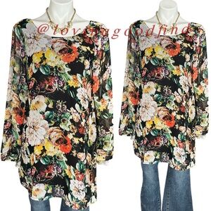 Show Me Your Mumu Black Floral Mini Dress Tunic EUC sz S